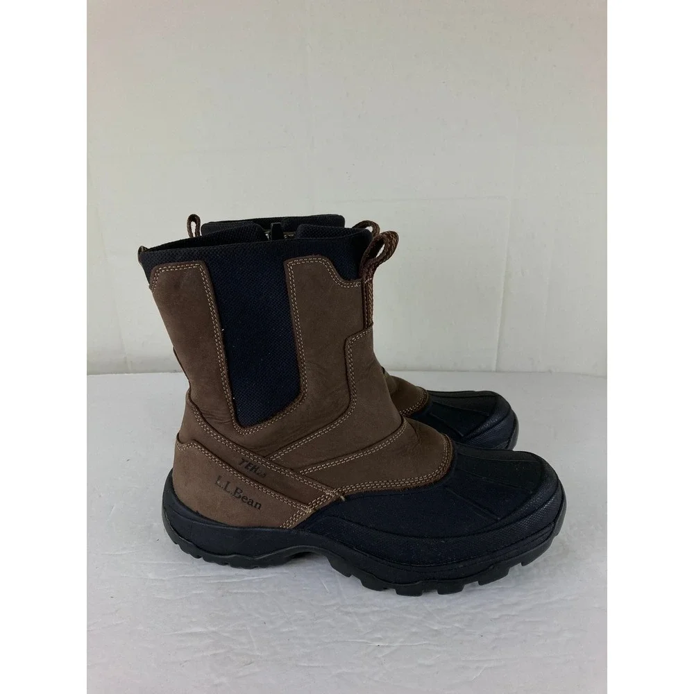 L.L. Bean Storm Chaser Boots Men 8 Brown Leather Waterproof Insulated Fall